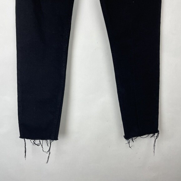 Re/Done Originals High Rise Ankle Crop in Faded Black Frayed Hem Size 27 - Picture 4 of 8